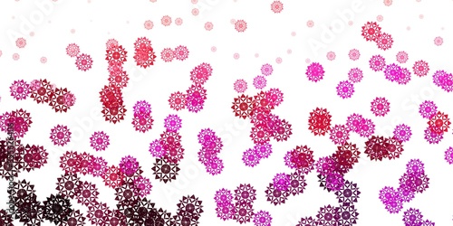 Light Pink vector layout with beautiful snowflakes.