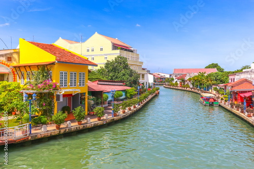 Fotótapéta Malacca, Malaysia, Southeast Asia Riverside Scenery.