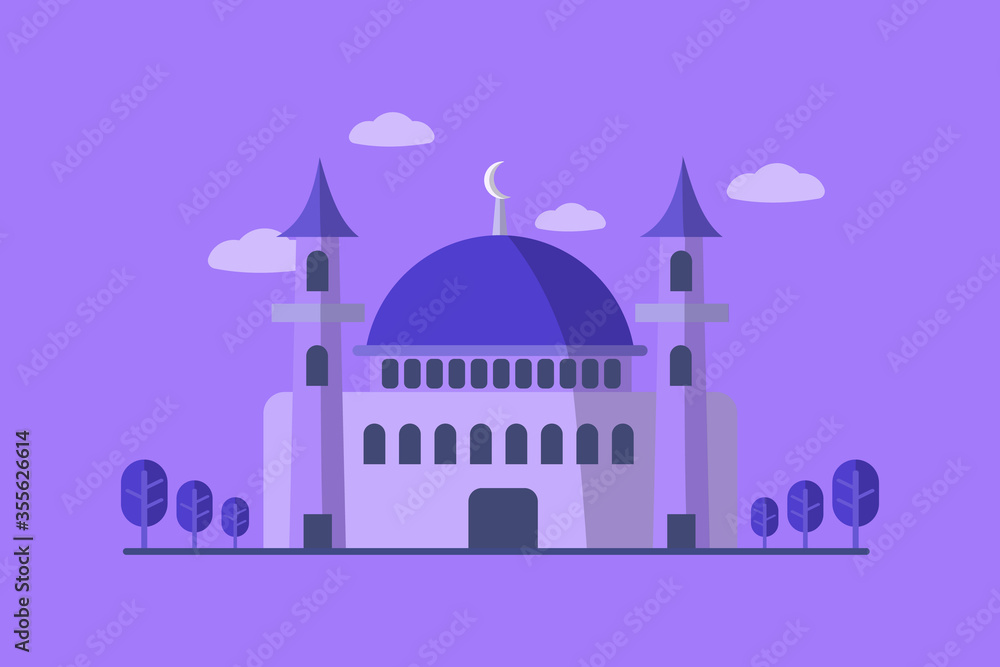 Vector illustration of mosque graphic in the month of Ramadan