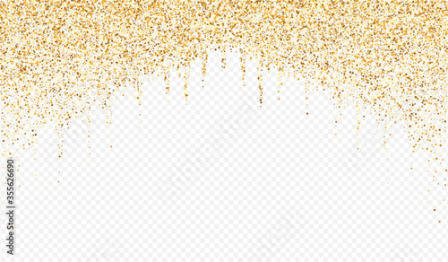 Gold Confetti Glamour Transparent Background. 