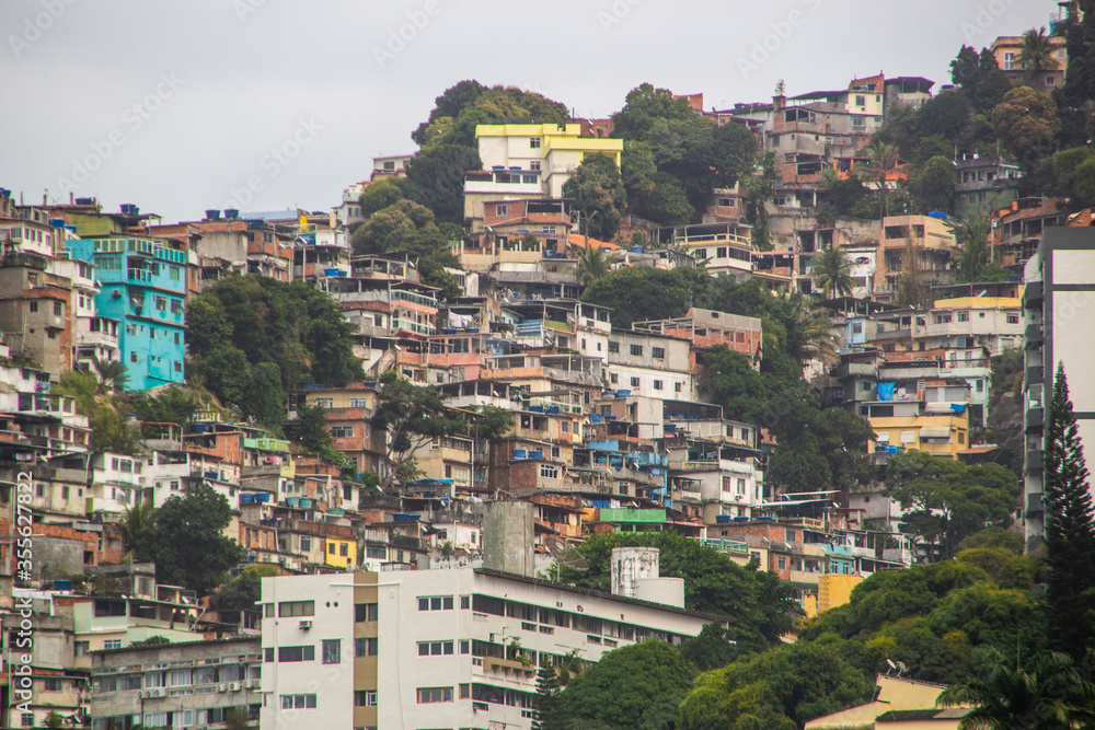 View of Vidigal Hill in Rio de Janeiro.
