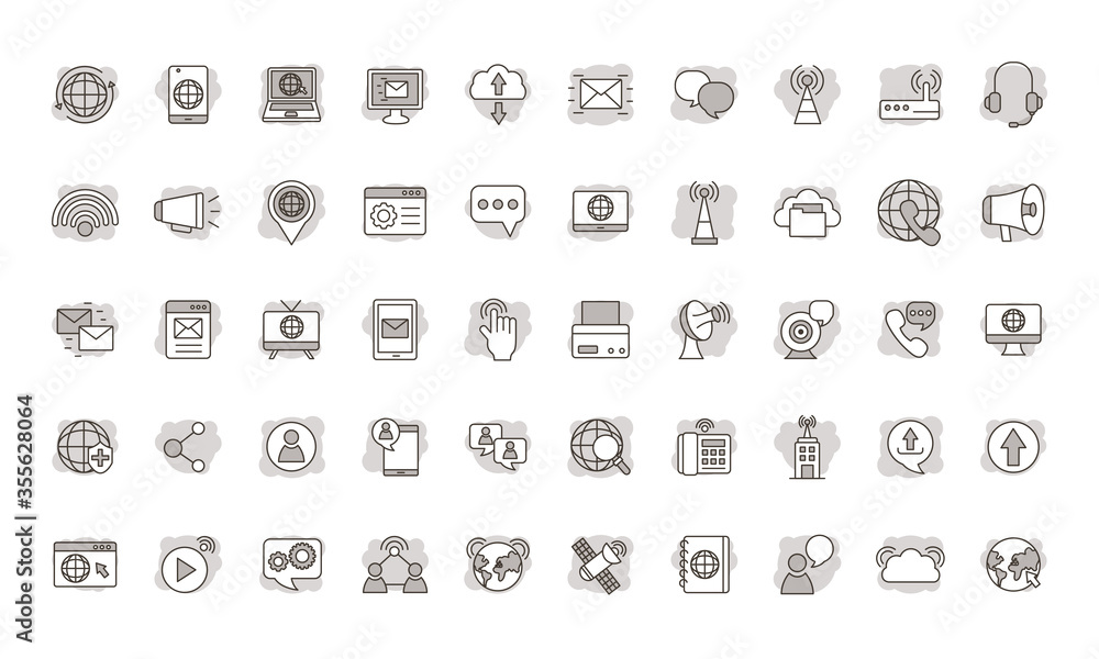 bundle of online communication icons bundle of online communication icons