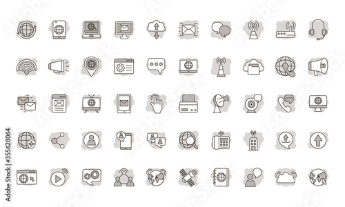 bundle of online communication icons