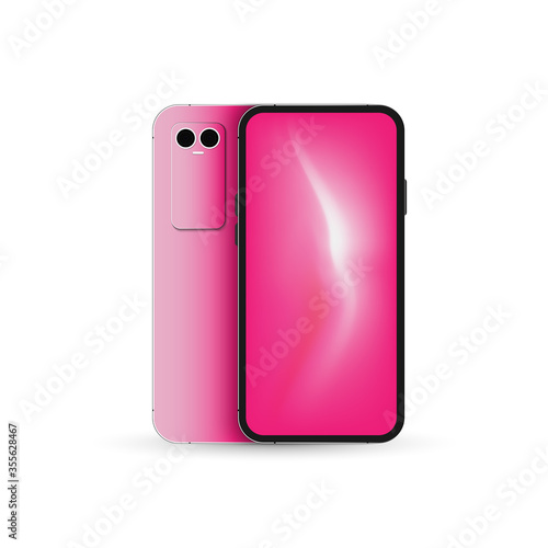 Smartphone mockup isolated on white background