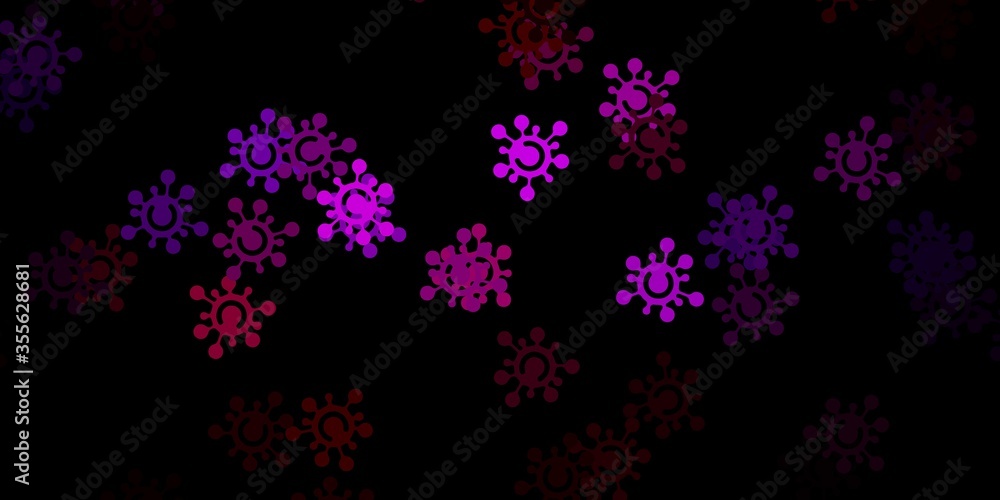 Dark blue, red vector template with flu signs.