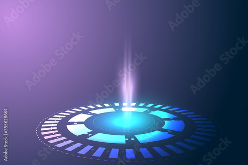 Abstract technology circle blue innovation concept on a dark background. Vector illustration