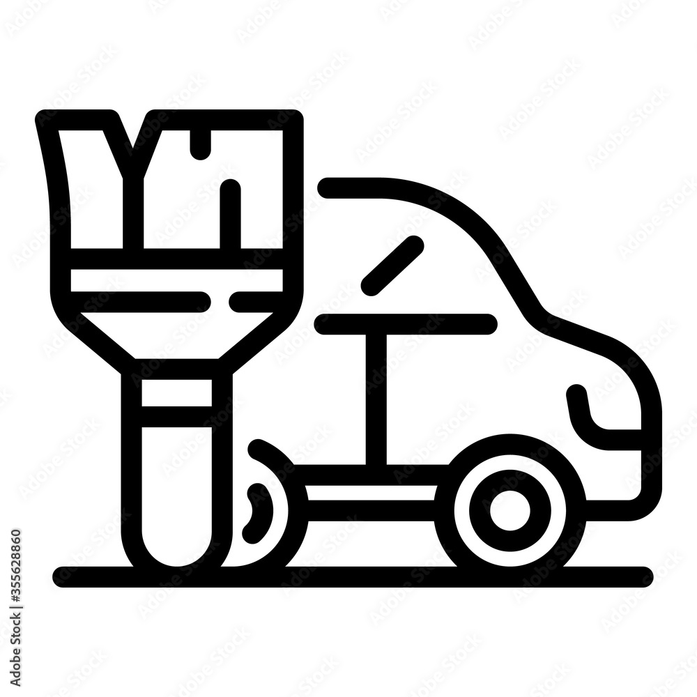 Paint car icon. Outline paint car vector icon for web design isolated on white background Paint car icon. Outline paint car vector icon for web design isolated on white background
