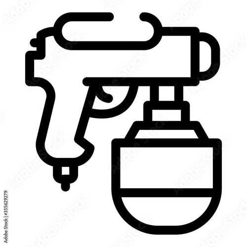Paint pistol icon. Outline paint pistol vector icon for web design isolated on white background