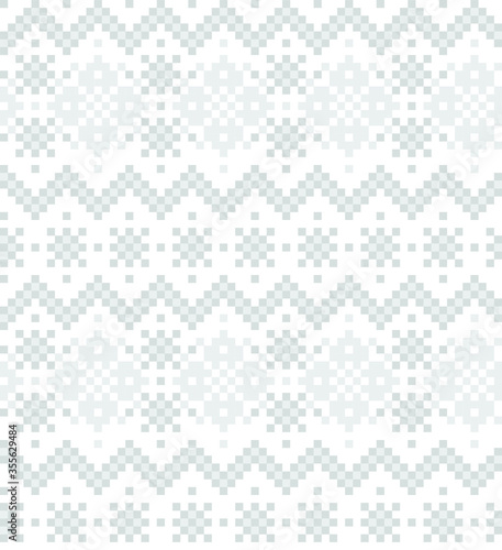 White Christmas Fair Isle Seamless Pattern Background - White Christmas fair isle pattern background for fashion textiles, knitwear and graphics