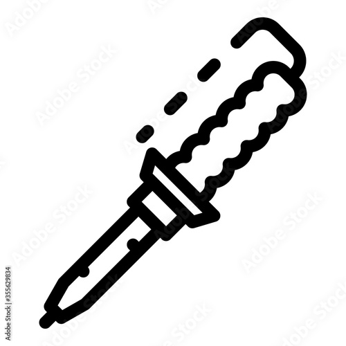 Soldering iron icon. Outline soldering iron vector icon for web design isolated on white background
