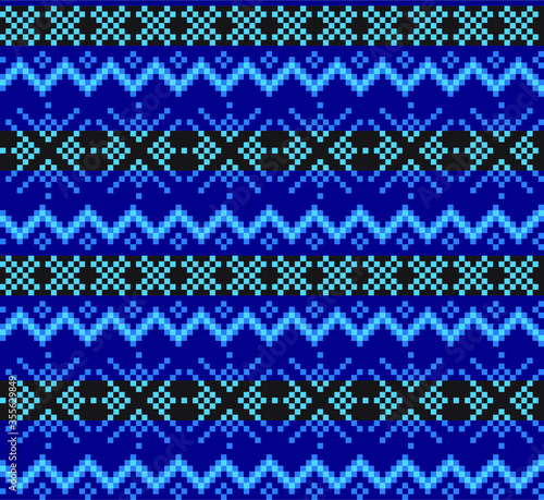 Sky Blue Christmas Fair Isle Seamless Pattern Background - Sky Blue Christmas fair isle pattern background for fashion textiles, knitwear and graphics