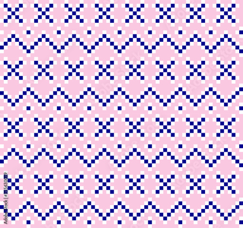 Pink Navy Christmas Fair Isle Seamless Pattern Background - Pink Navy Christmas fair isle pattern background for fashion textiles, knitwear and graphics