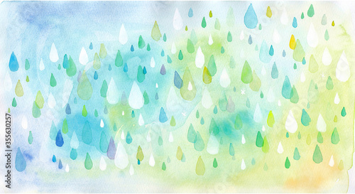 水彩で描いた雨降りの背景