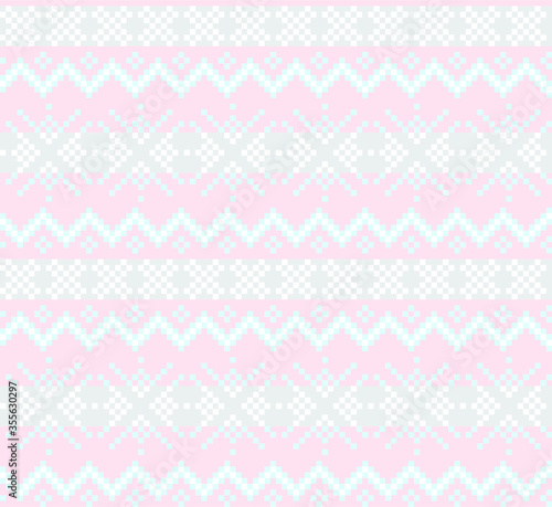 Pink Christmas Fair Isle Seamless Pattern Background - Pink Christmas fair isle pattern background for fashion textiles, knitwear and graphics