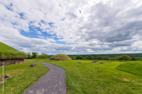 Knowth Neolithic Passage Mound Tombs in Boyne Valley, Ireland photo