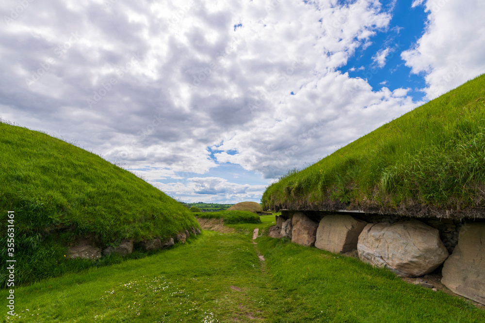 Knowth Neolithic Passage Mound Tombs in Boyne Valley, Ireland