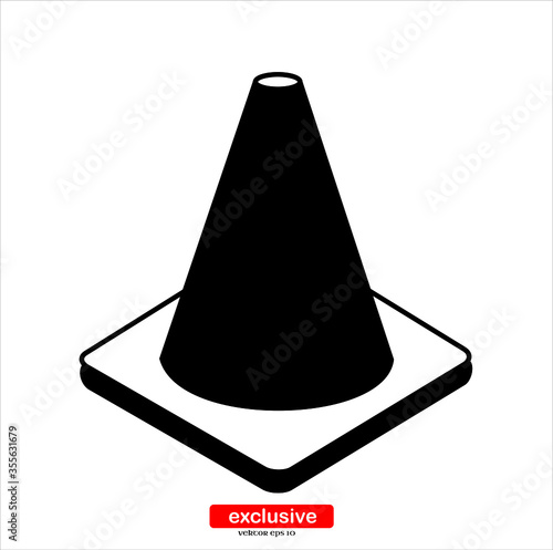 traffic cone icon.Flat design style vector illustration for graphic and web design.