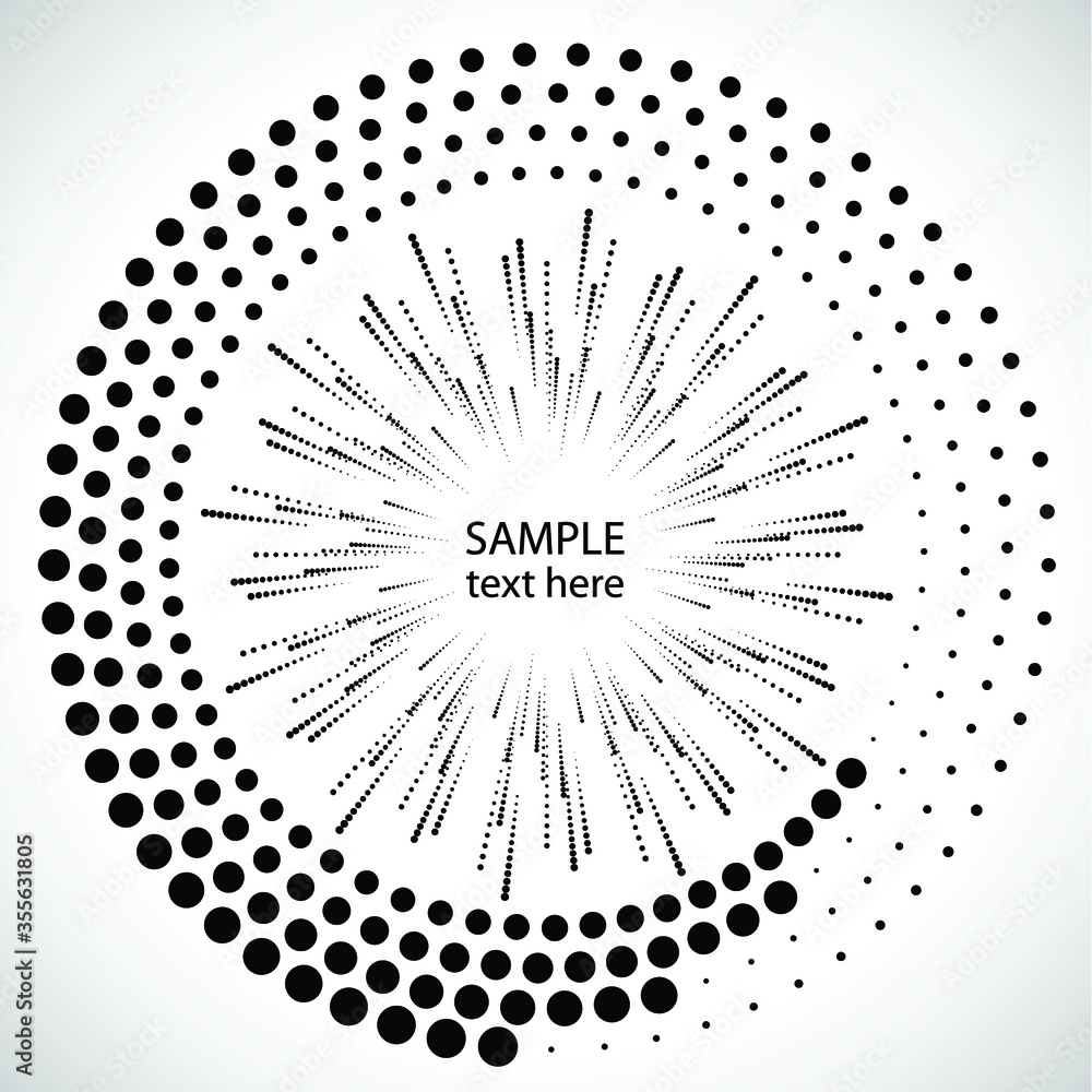 Obraz premium Halftone dots in circle form. round logo . vector dotted frame . design element