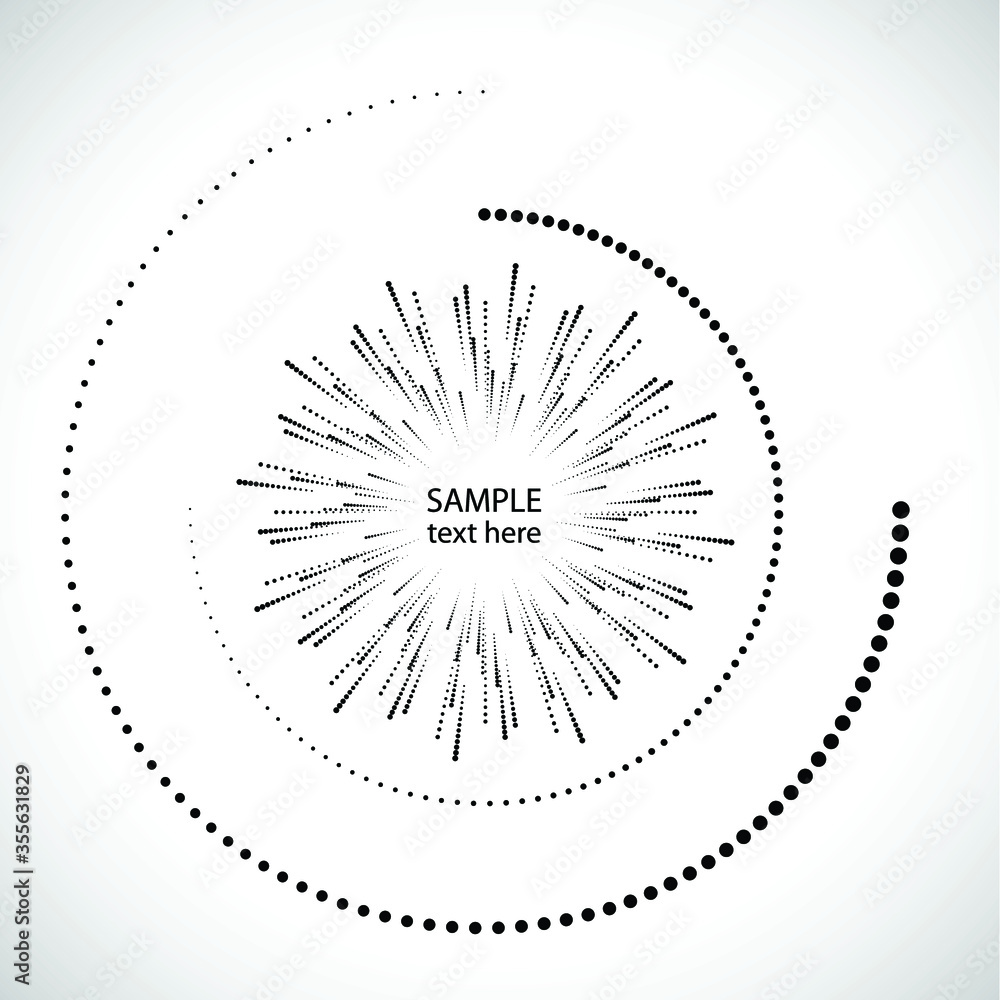 Halftone dots in circle form. round logo . vector dotted frame . design element