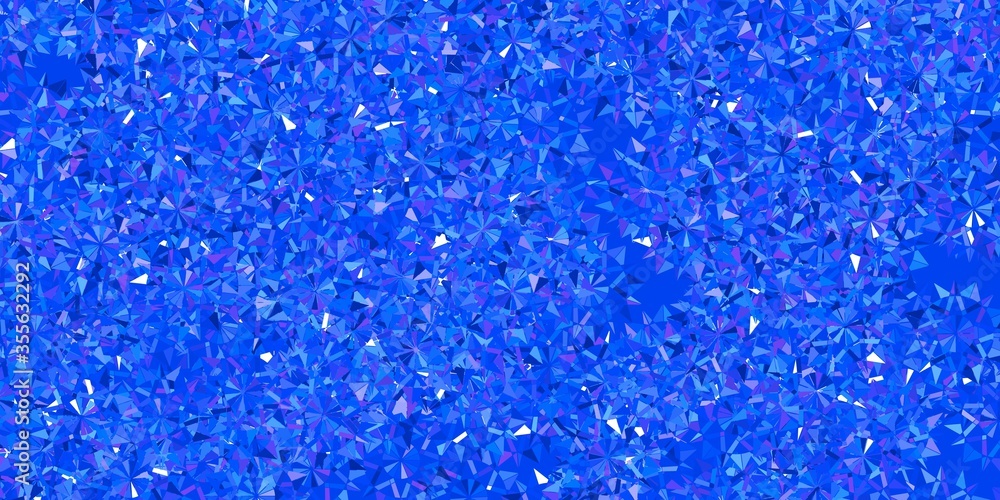 Light Pink, Blue vector template with ice snowflakes.