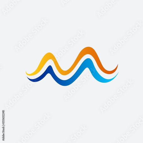 letter m wave logo design