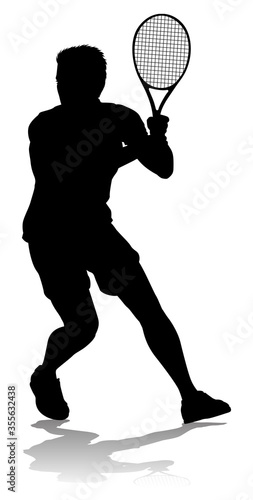 A tennis player man male sports person in silhouette