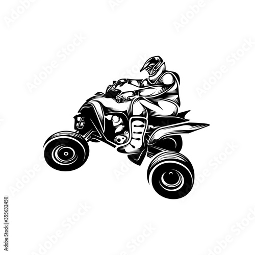 ATV logo vector, Quad bike competition logo vector illustration, Silhouette design