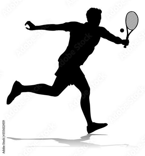 A tennis player man male sports person in silhouette