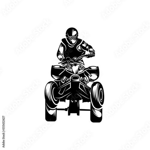 ATV logo vector, Quad bike competition logo vector illustration, Silhouette design