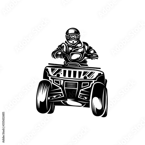 ATV logo vector, Quad bike competition logo vector illustration, Silhouette design