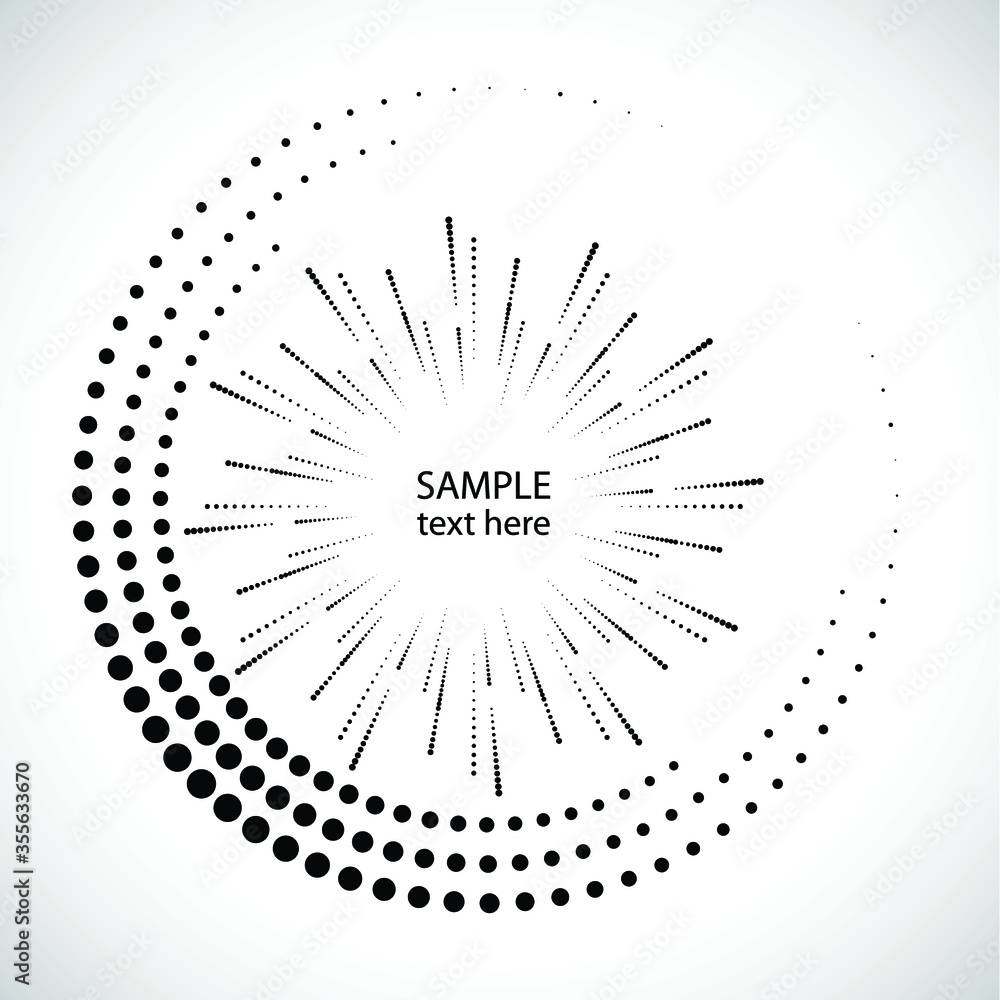 Obraz premium Halftone dots in circle form. round logo . vector dotted frame . design element