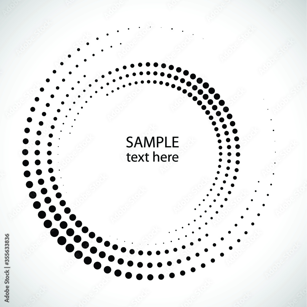 Halftone dots in circle form. round logo . vector dotted frame . design element Halftone dots in circle form. round logo . vector dotted frame . design element