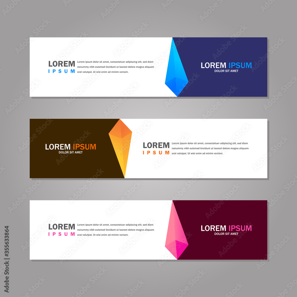 Modern abstract geometric website banner template bundle set vector design Modern abstract geometric website banner template bundle set vector design
