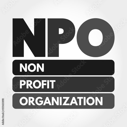 NPO - Non-Profit Organization acronym, business concept background