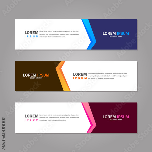 Modern abstract geometric website banner template bundle set vector design