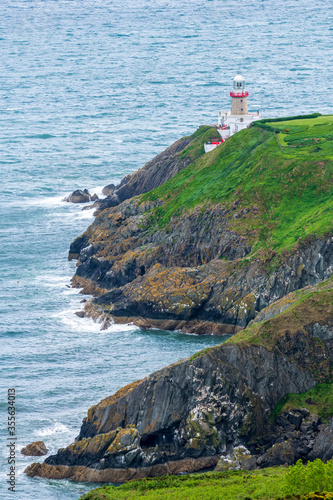 Canvas Print Aerial view of Baily Lighthouse, Howth North Dublin