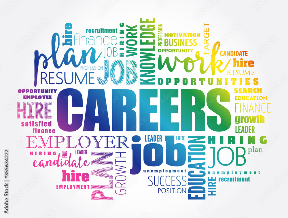 Fototapeta premium CAREERS word cloud collage, business concept background
