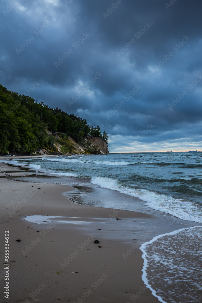stormy sunrise over the baltic sea in Gdynia Orlowo, Poland stormy sunrise over the baltic sea in Gdynia Orlowo, Poland