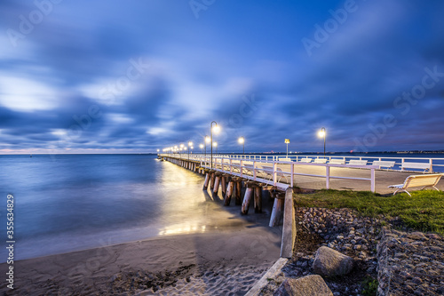 Stormy sunrise over the baltic sea in Gdynia Orlowo  Poland