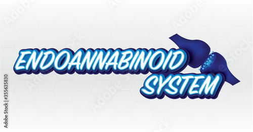 the human endocannabinoid system on white background, typography logo design,Medical Vector illustration.