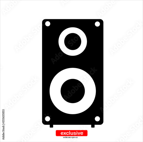 stereo speaker icon.Flat design style vector illustration for graphic and web design.