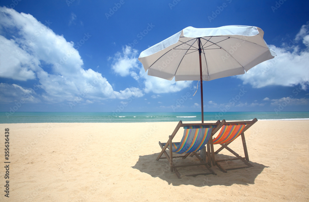 Beach chair on the summer beach