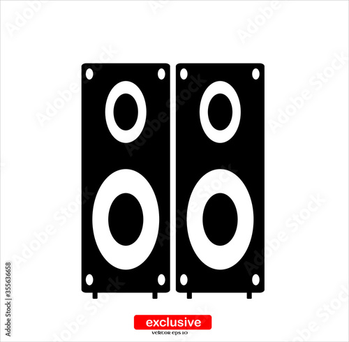 stereo speaker icon.Flat design style vector illustration for graphic and web design.