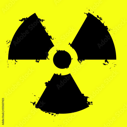 radiation area symbol. Grunge Sign . Vector Illustration