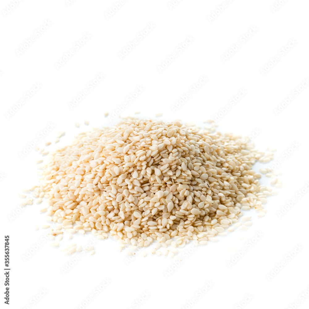 white sesame isolated on white white sesame isolated on white