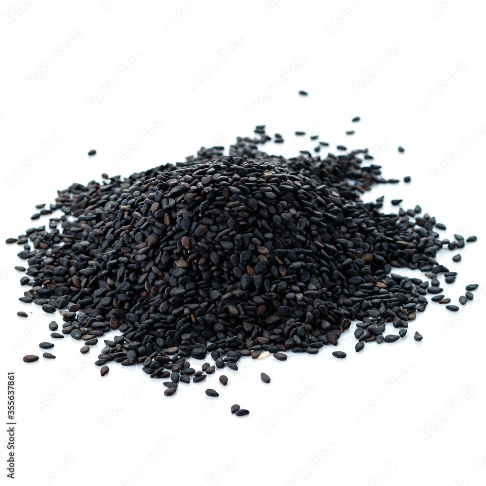 black sesame seeds isolated on white black sesame seeds isolated on white