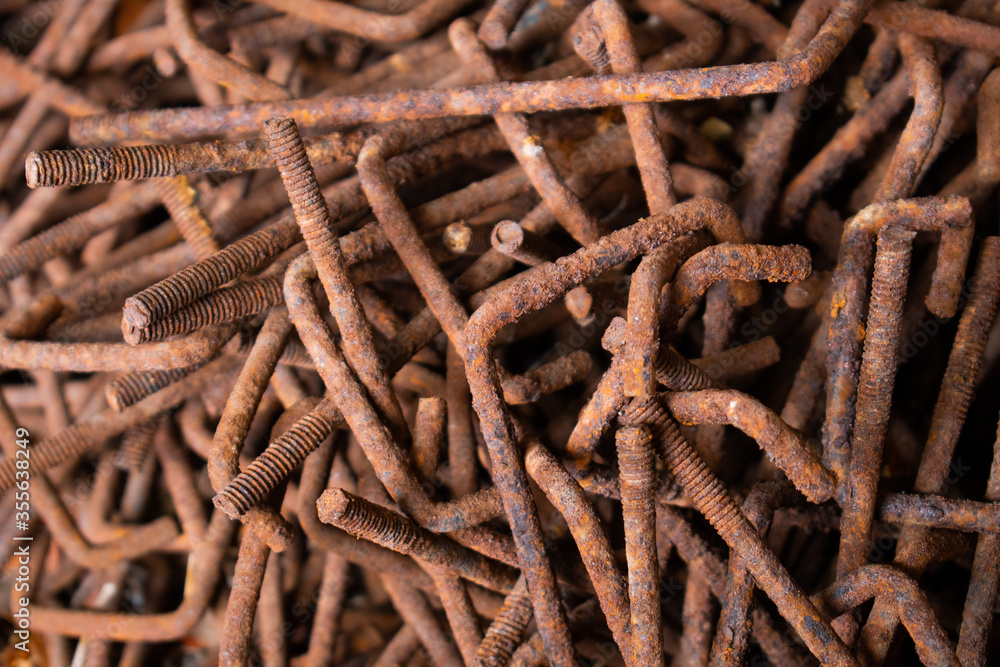 rusty old iron screws left over background close up rusty old iron screws left over background close up