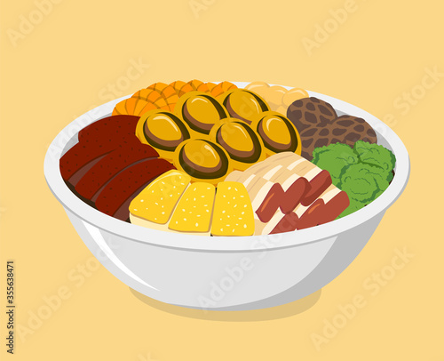 Traditional Chinese dish "Poon Choi" - number of different food served in a big/ large bowl, usually eat during chinese new year or celebration day