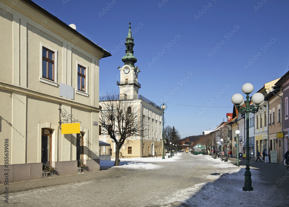 Obraz premium Hviezdoslavova street in Kezmarok. Slovakia