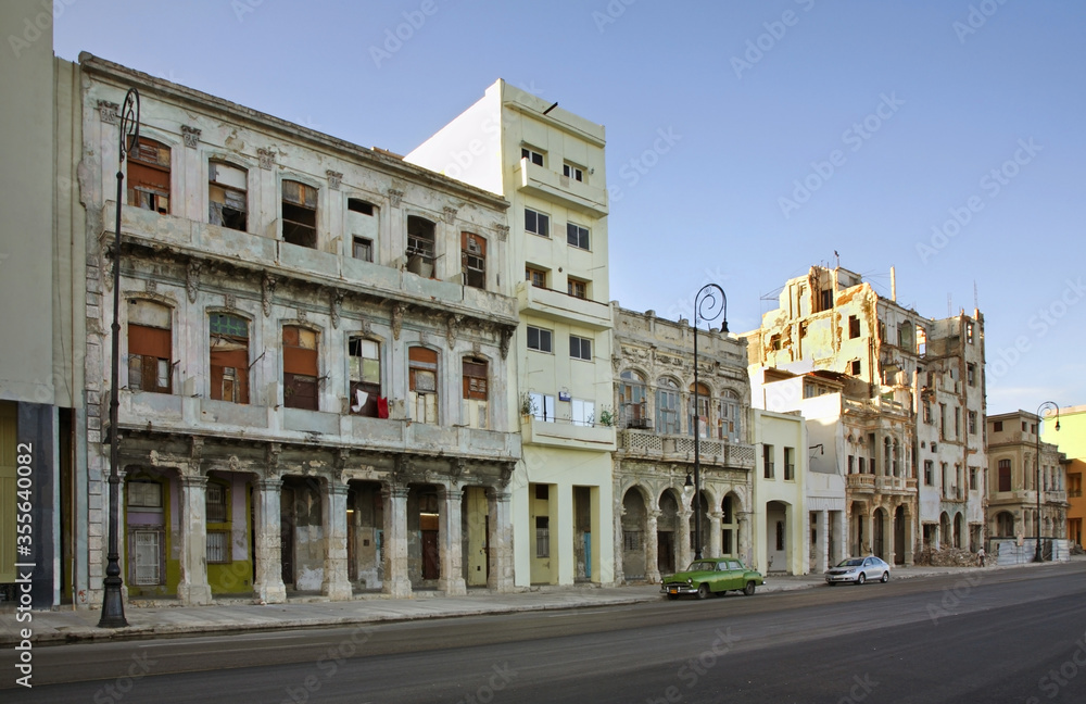 Malecon - Avenida de Maceo in Havana. Cuba